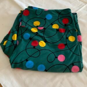 2 pair LuLaRoe Christmas leggings size 3 x one pair of Walmart brand size 3x